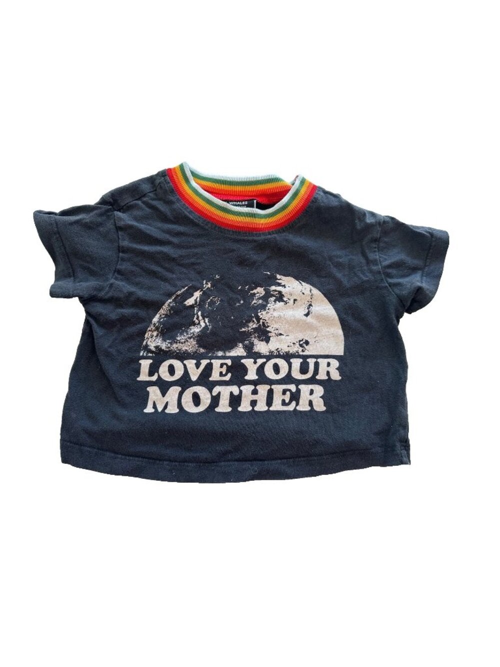 Tiny Whales Toddler Sz 3 Black Love You Mother Crew Neck Tee Boho Hippie